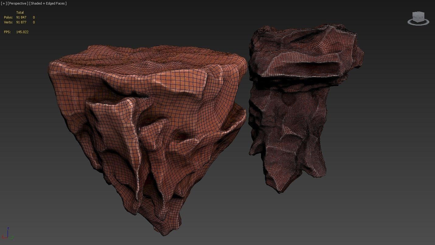 Flying rocks pack and Bonus HDRI map Low-poly 3D model_11