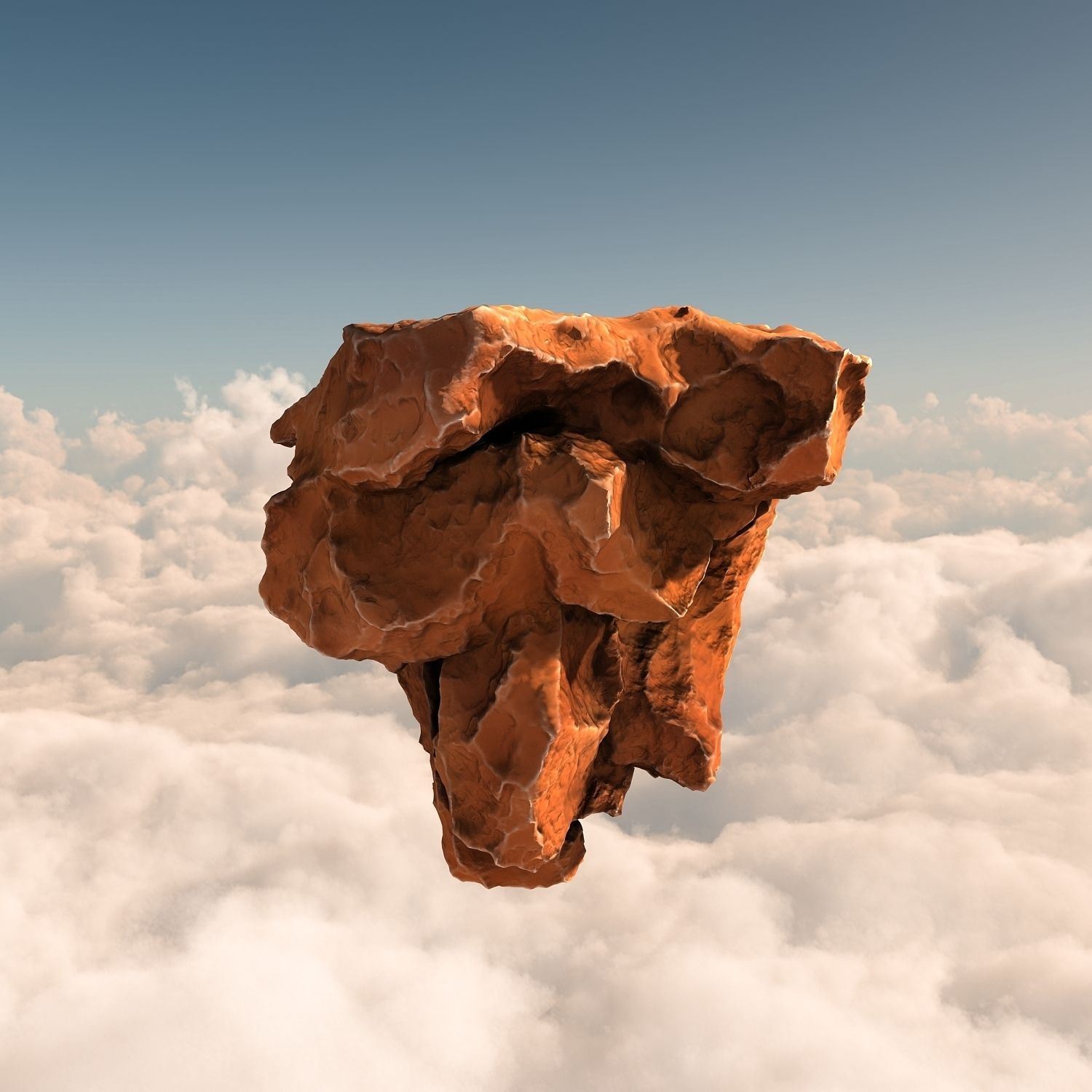 Flying rocks pack and Bonus HDRI map Low-poly 3D model_6