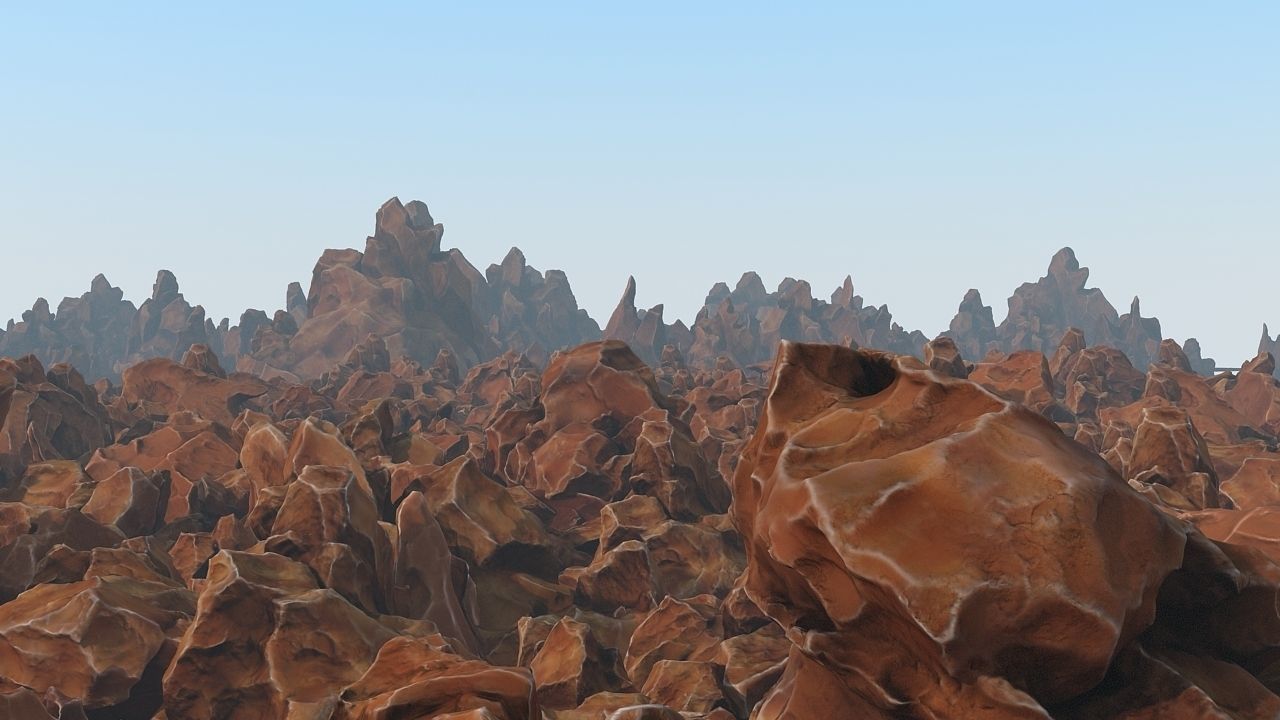 Flying rocks pack and Bonus HDRI map Low-poly 3D model_7
