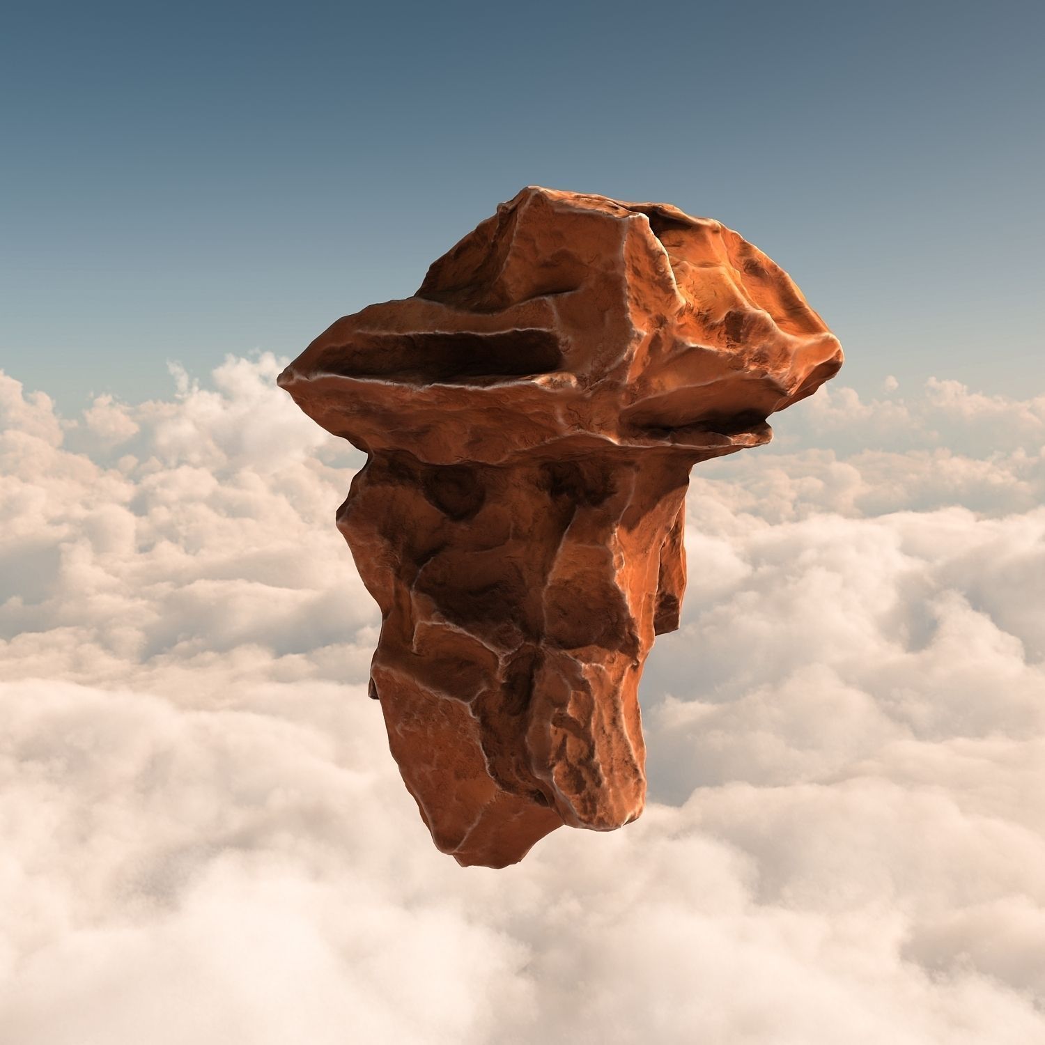 Flying rocks pack and Bonus HDRI map Low-poly 3D model_5