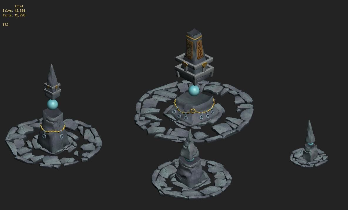 Cartoon version - Crested stone 3D model_1