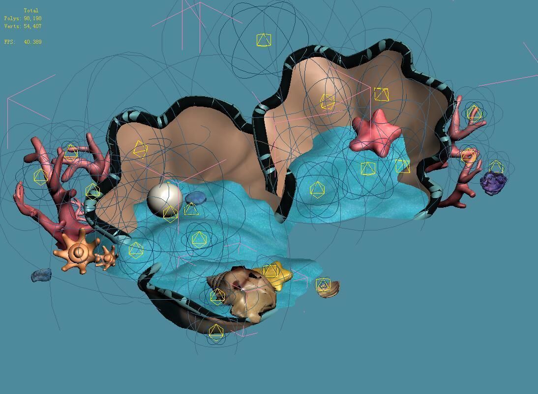 Cartoon Underwater City - Shell 04 3D model_2