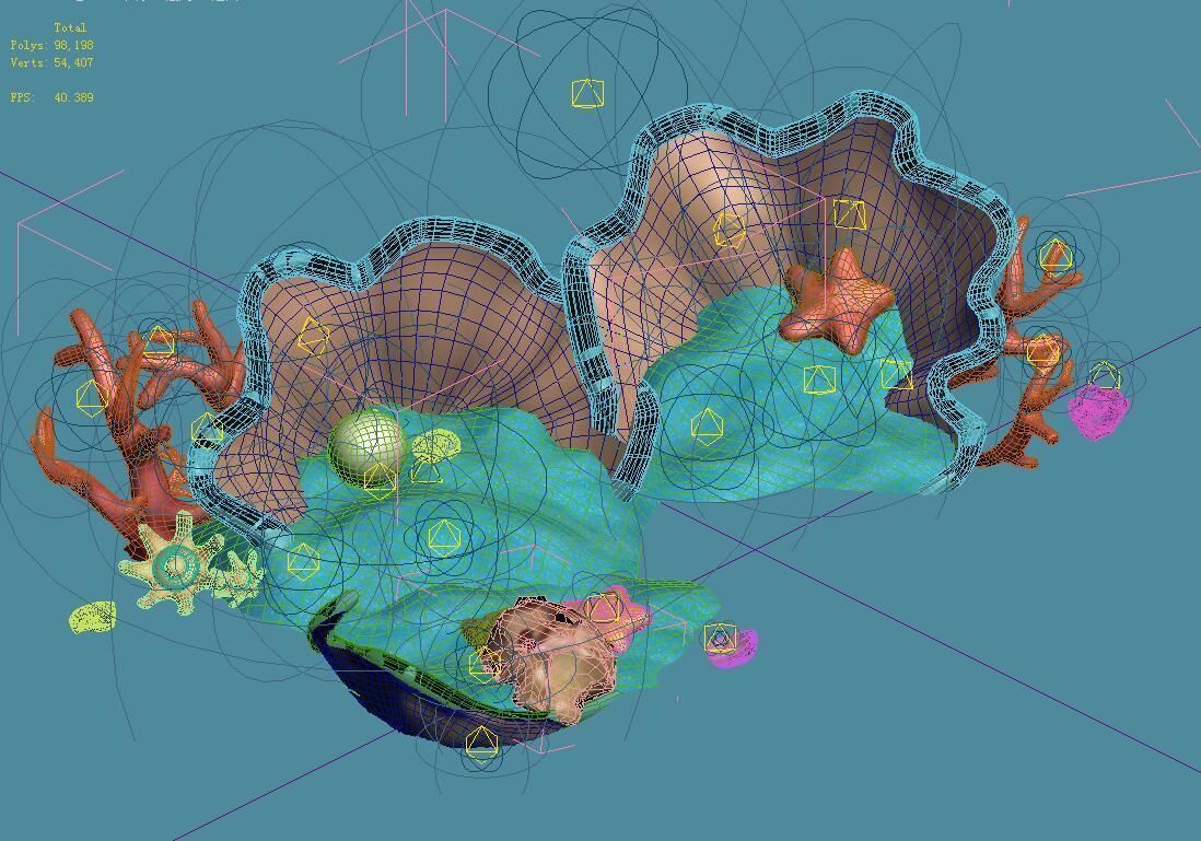 Cartoon Underwater City - Shell 04 3D model_3