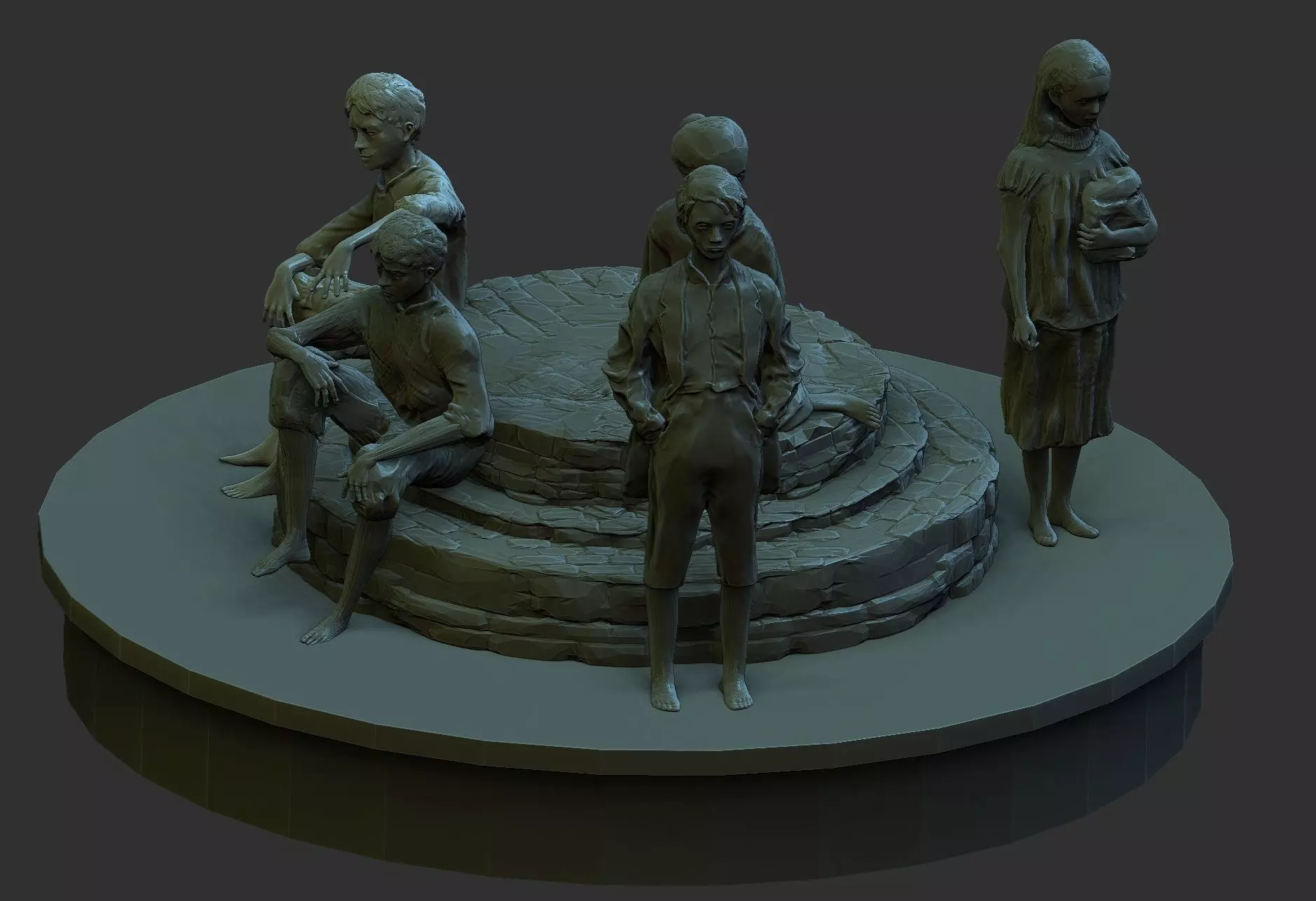 Market-Square-Letterkenny statue of people 3D model_0