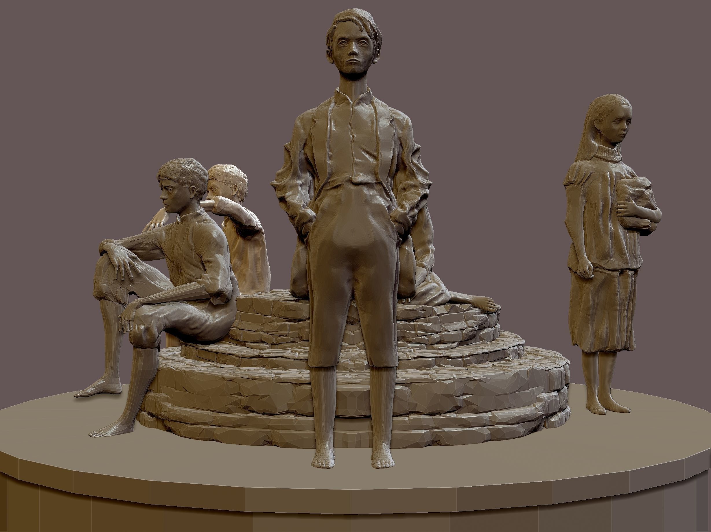 Market-Square-Letterkenny statue of people 3D model_1