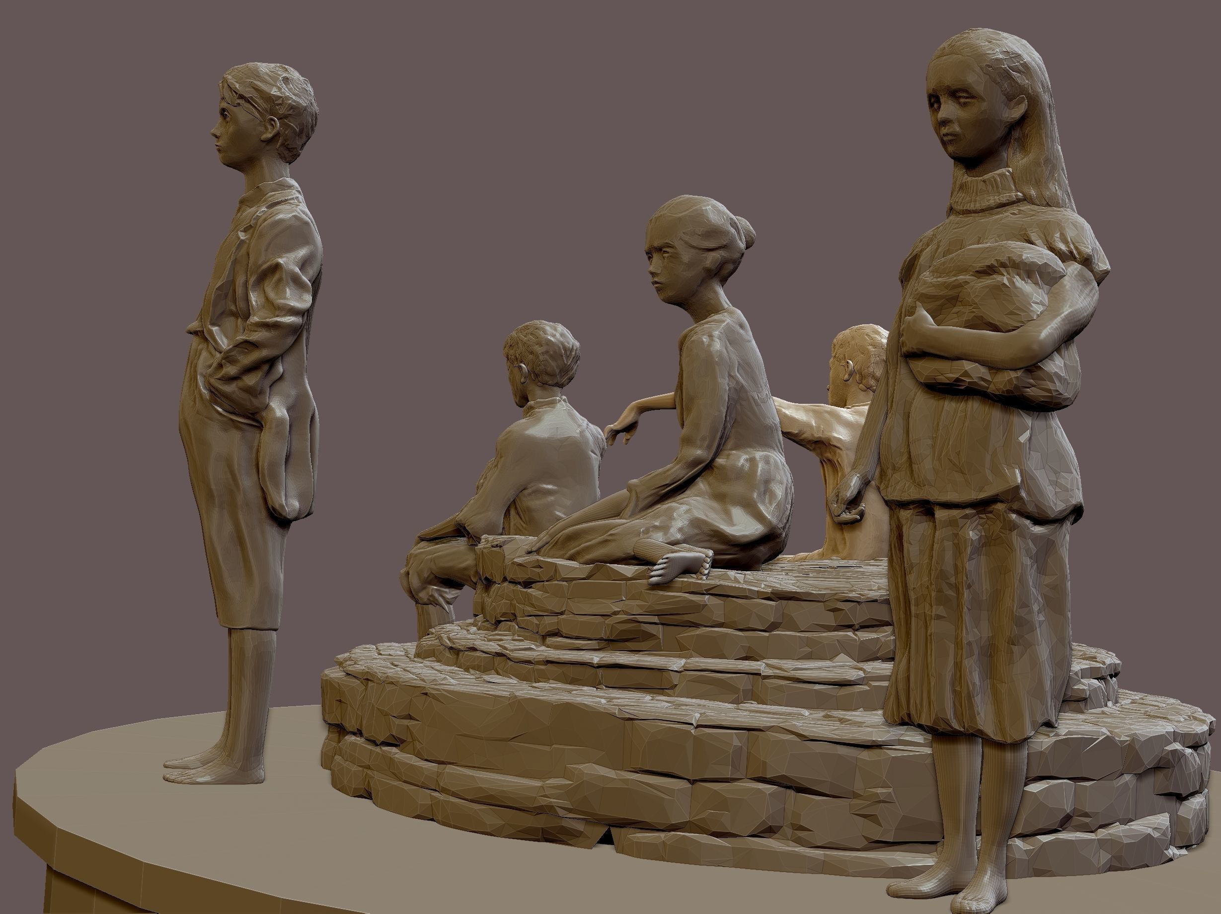 Market-Square-Letterkenny statue of people 3D model_4