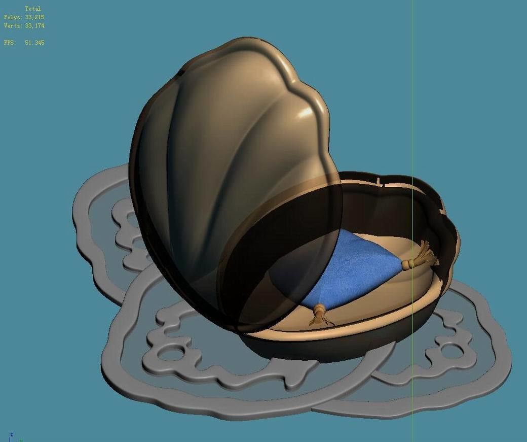 Cartoon submarine city - shell bed 3D model_2