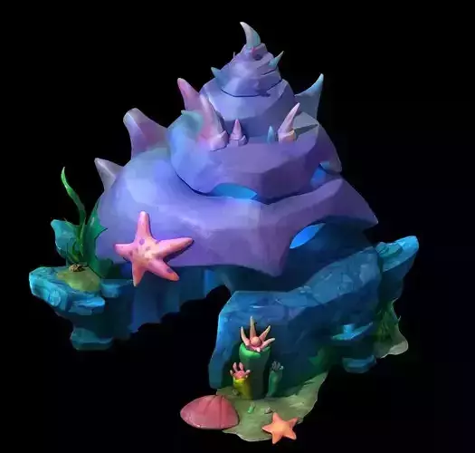 Cartoon submarine city - shell door 01