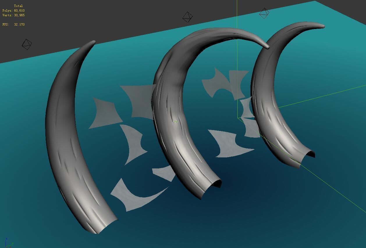 Cartoon submarine city - with ribbed bones 3D model_3