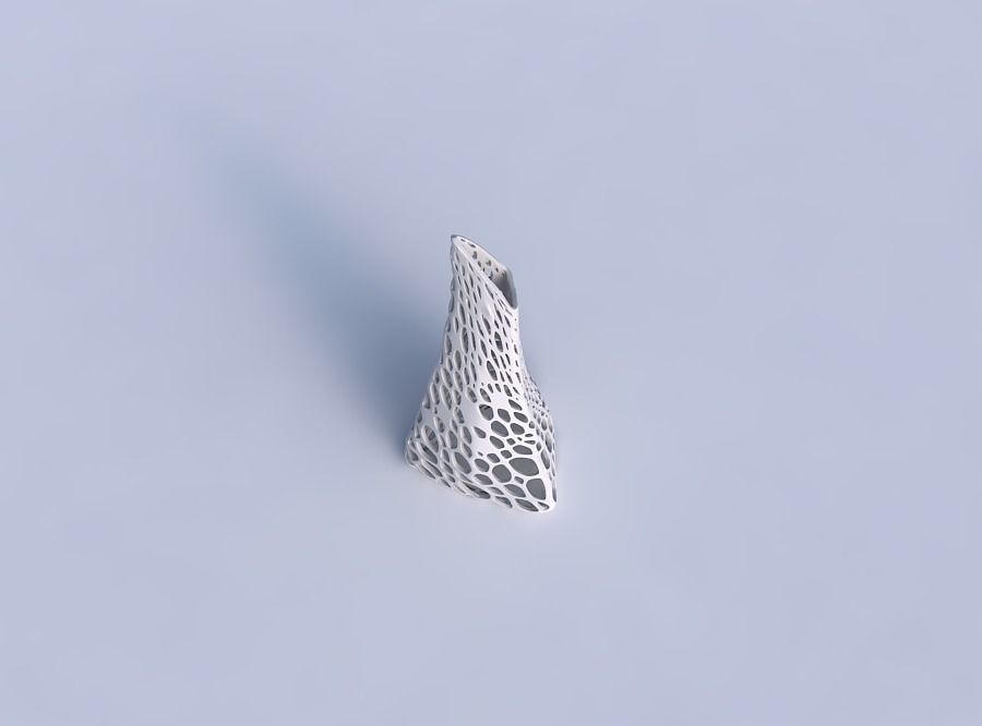 Vase grounded tipping triangle with dense organic lattice 3D print model_1