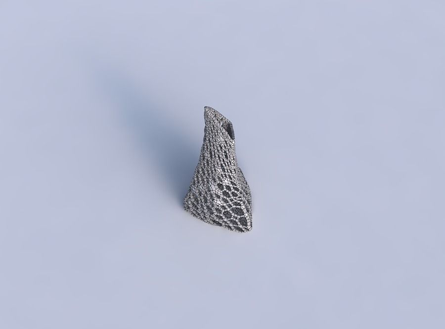 Vase grounded tipping triangle with dense organic lattice 3D print model_6