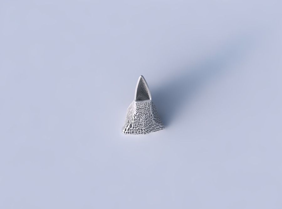 Vase grounded tipping triangle with dense twisted organic lat... 3D print model_2