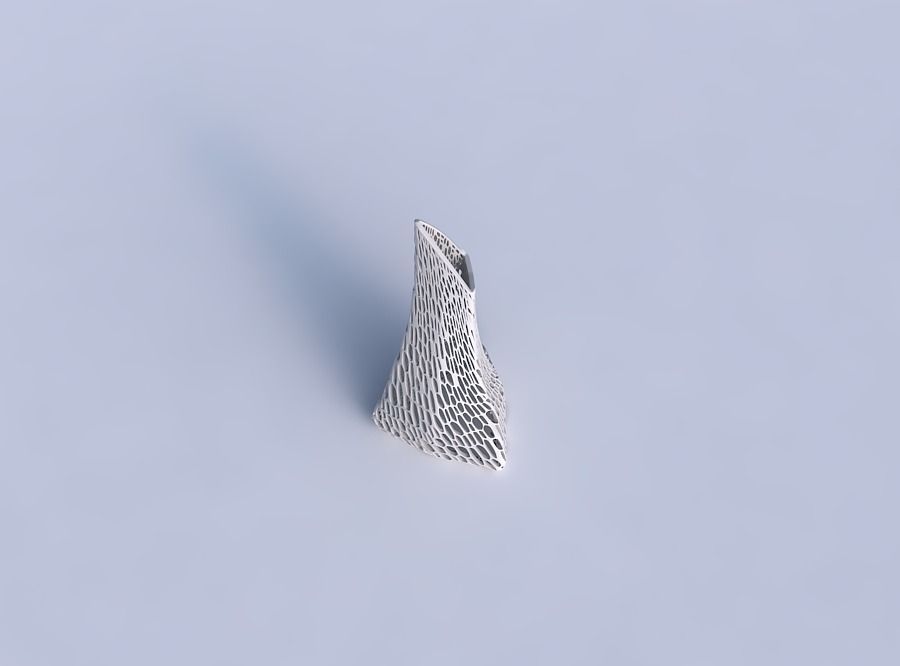 Vase grounded tipping triangle with dense twisted organic lat... 3D print model_1