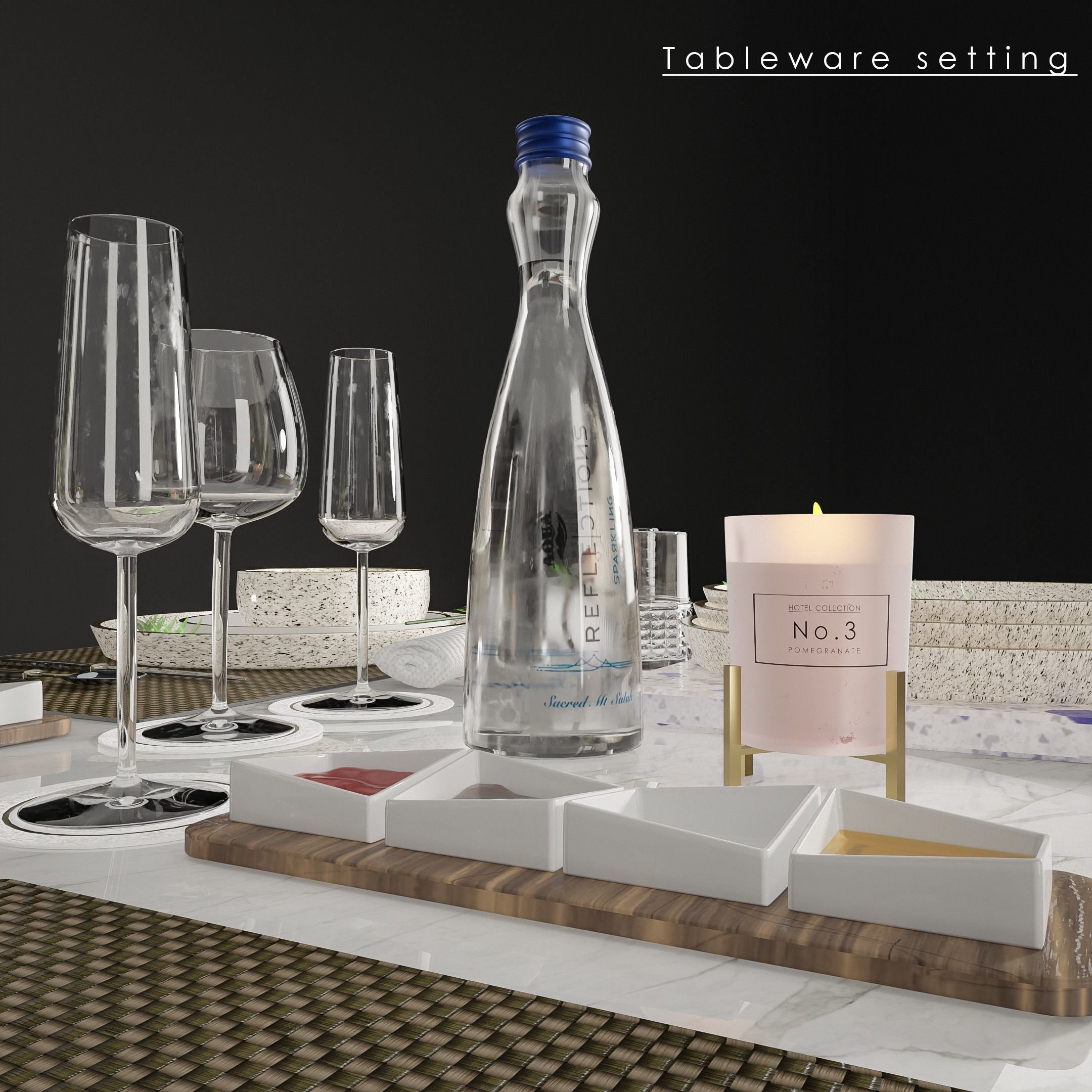Free Tableware Decor 3D Free low-poly 3D model_2