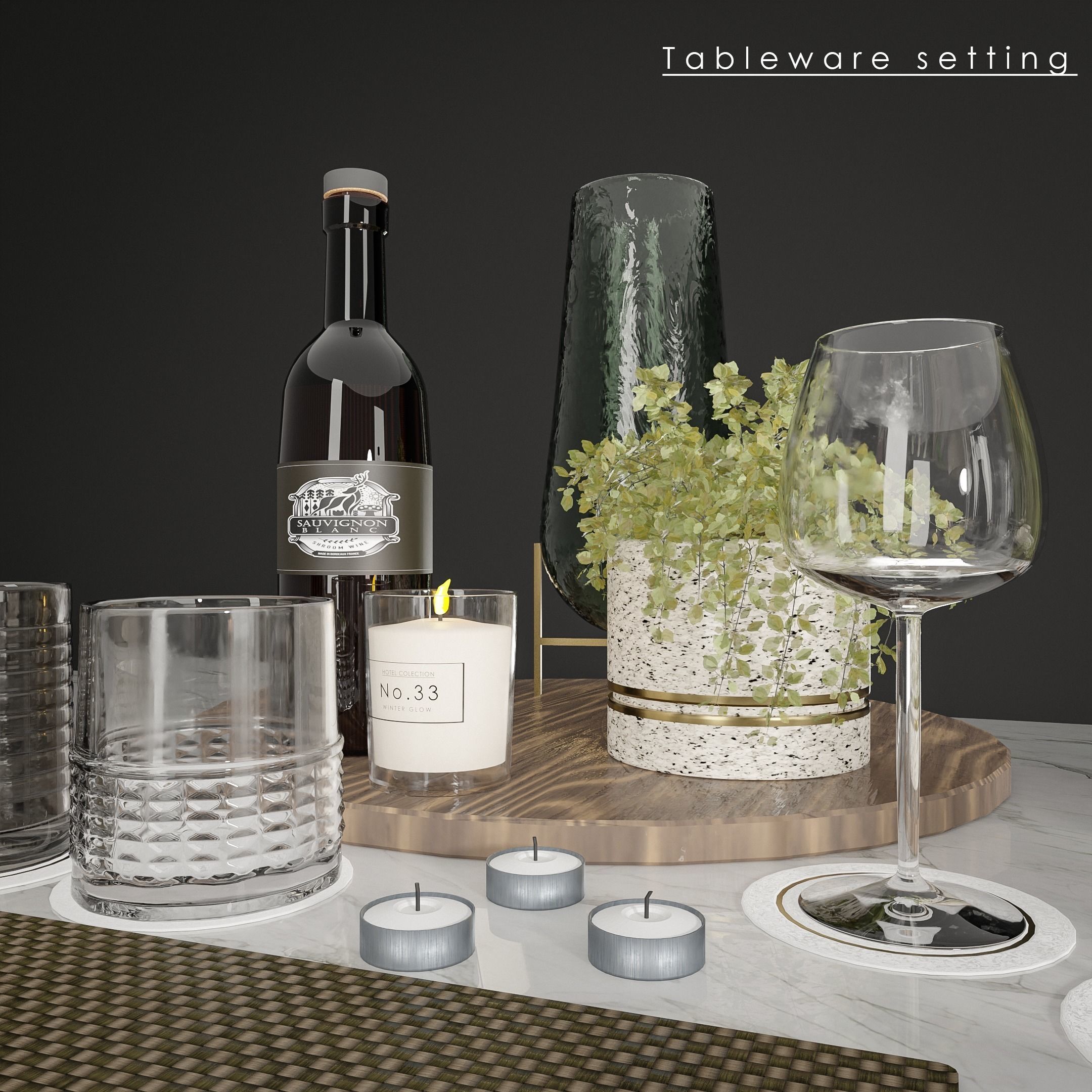 Free Tableware Decor 3D Free low-poly 3D model_4