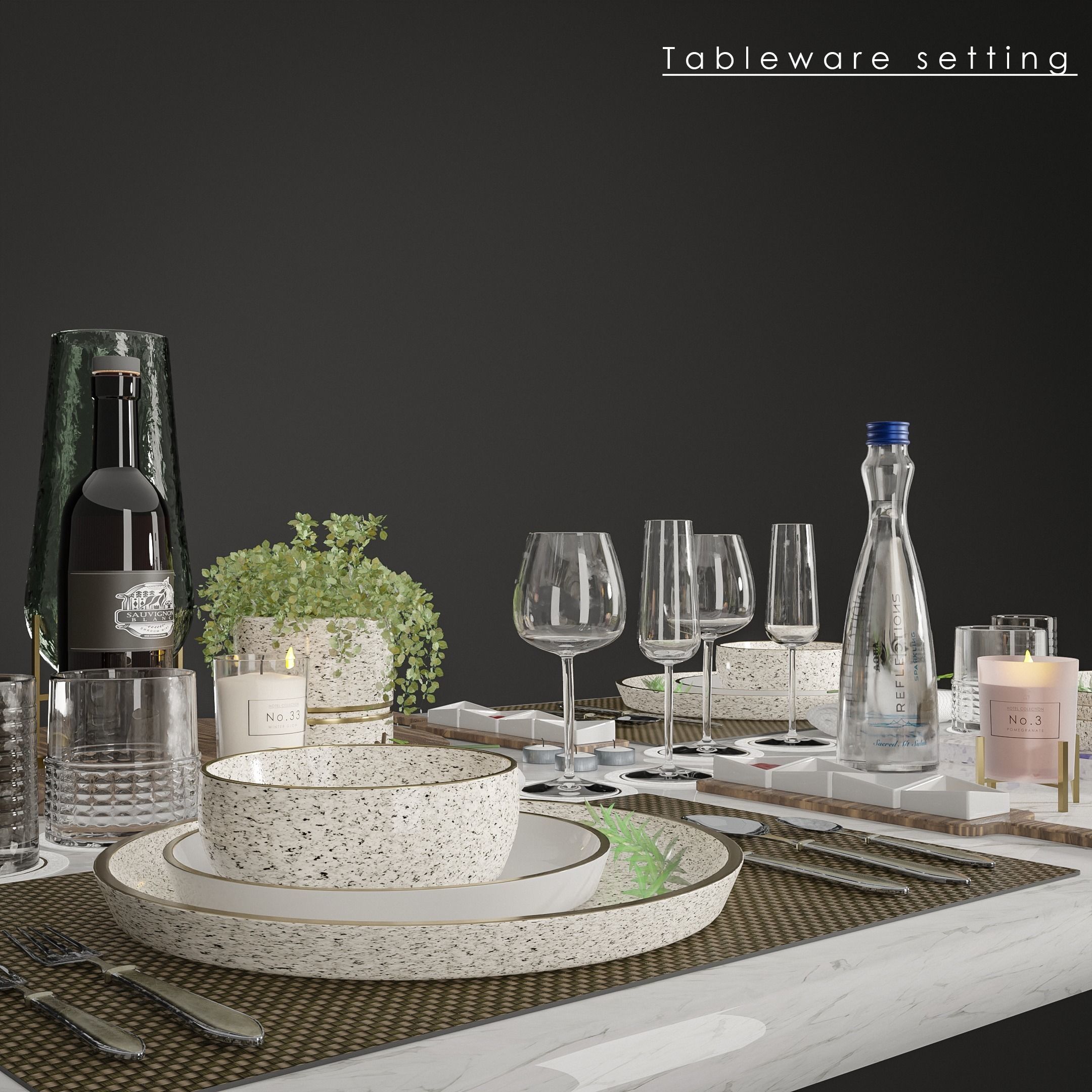 Free Tableware Decor 3D Free low-poly 3D model_3