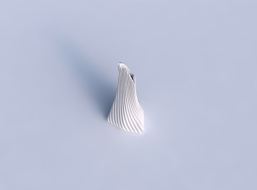 Vase grounded tipping triangle with extruded vertical lines 2 3D print model_1