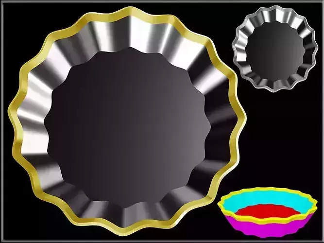 Metal Line Petal Tray Low-poly 3D model