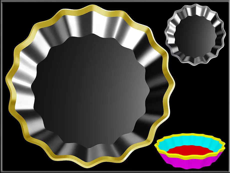 Metal Line Petal Tray Low-poly 3D model