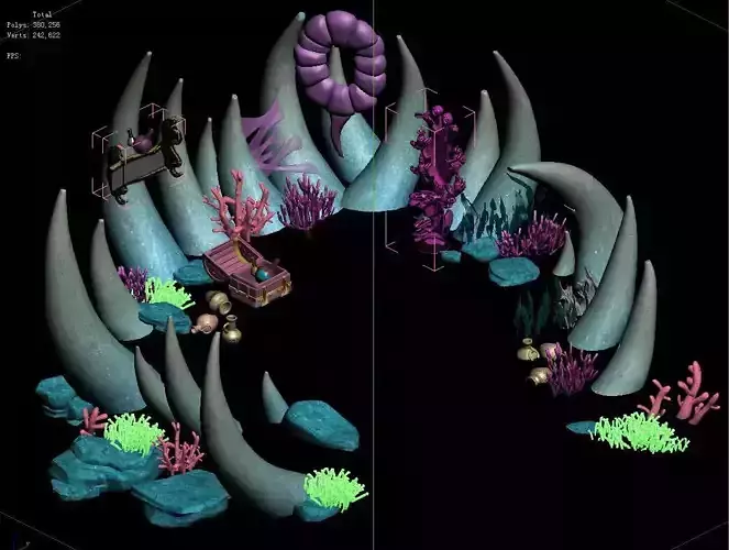 Cartoon submarine city - witch lair