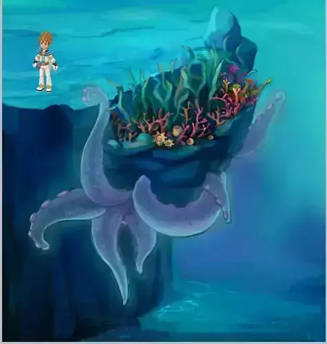 Cartoon Underwater City - Jellyfish 01