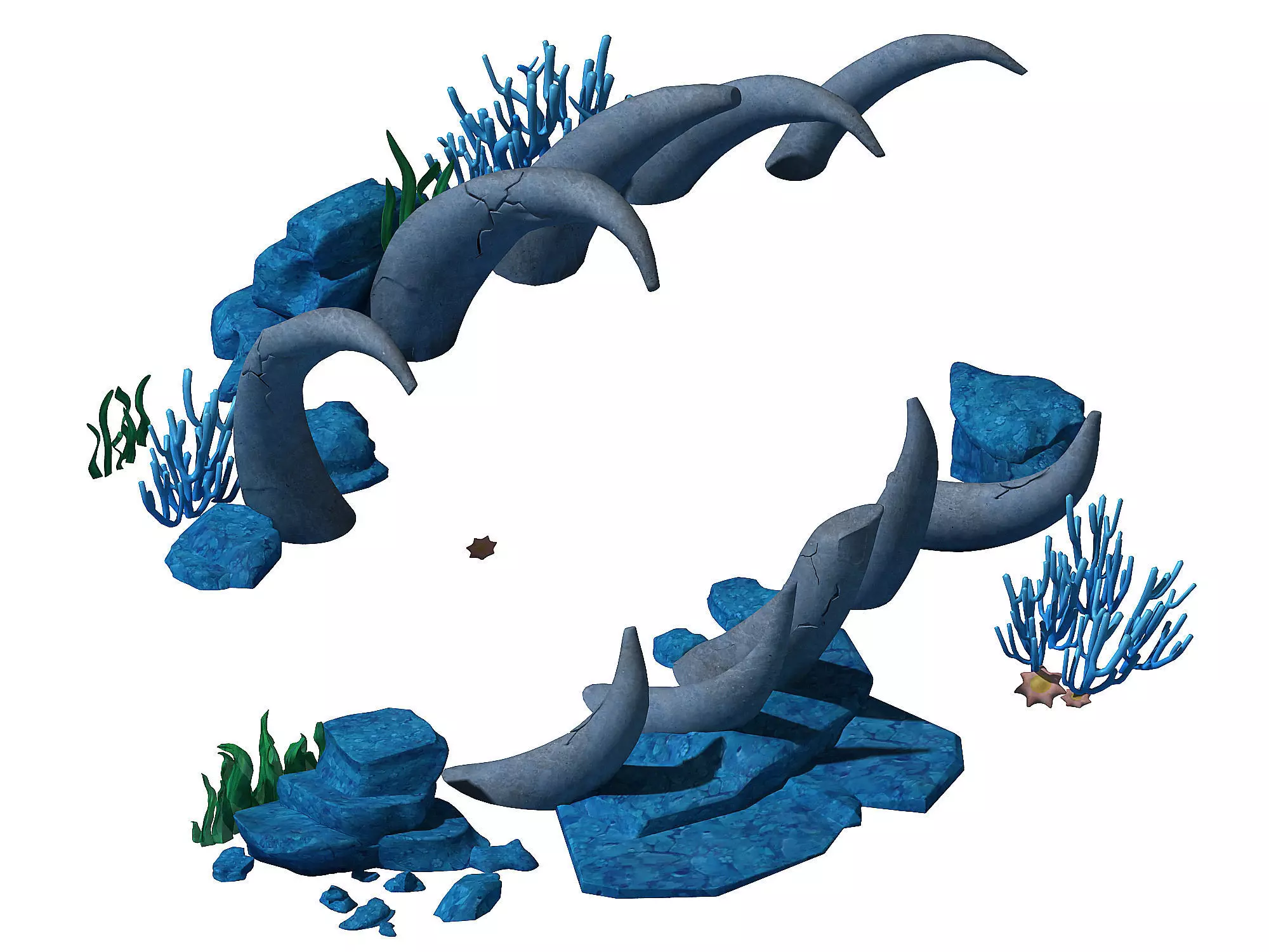 Cartoon Underwater City - Bend Bite Road 3D model_0