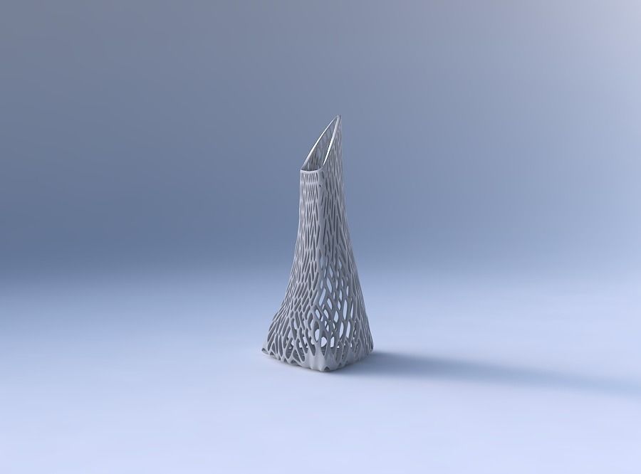 Vase grounded tipping triangle with lattice tiles 3D print model_4