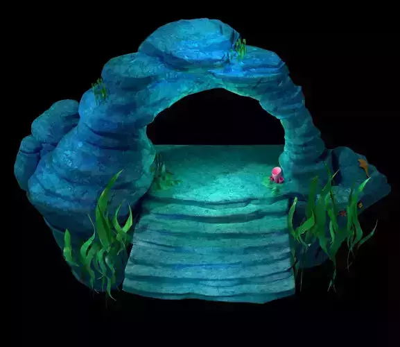 Cartoon Underwater City - Small Stone Arch 02
