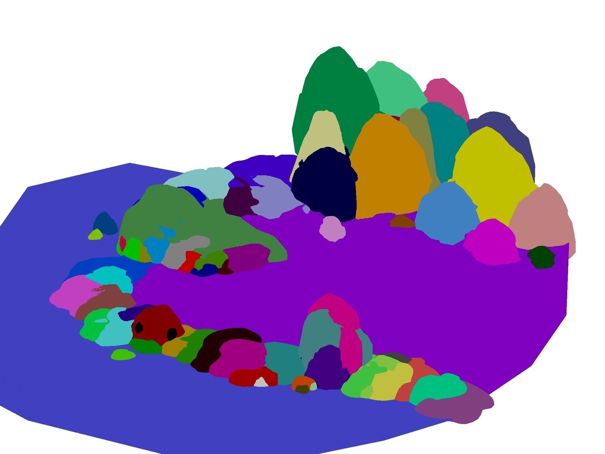 Cartoon forest - river bank connection 3D model_1