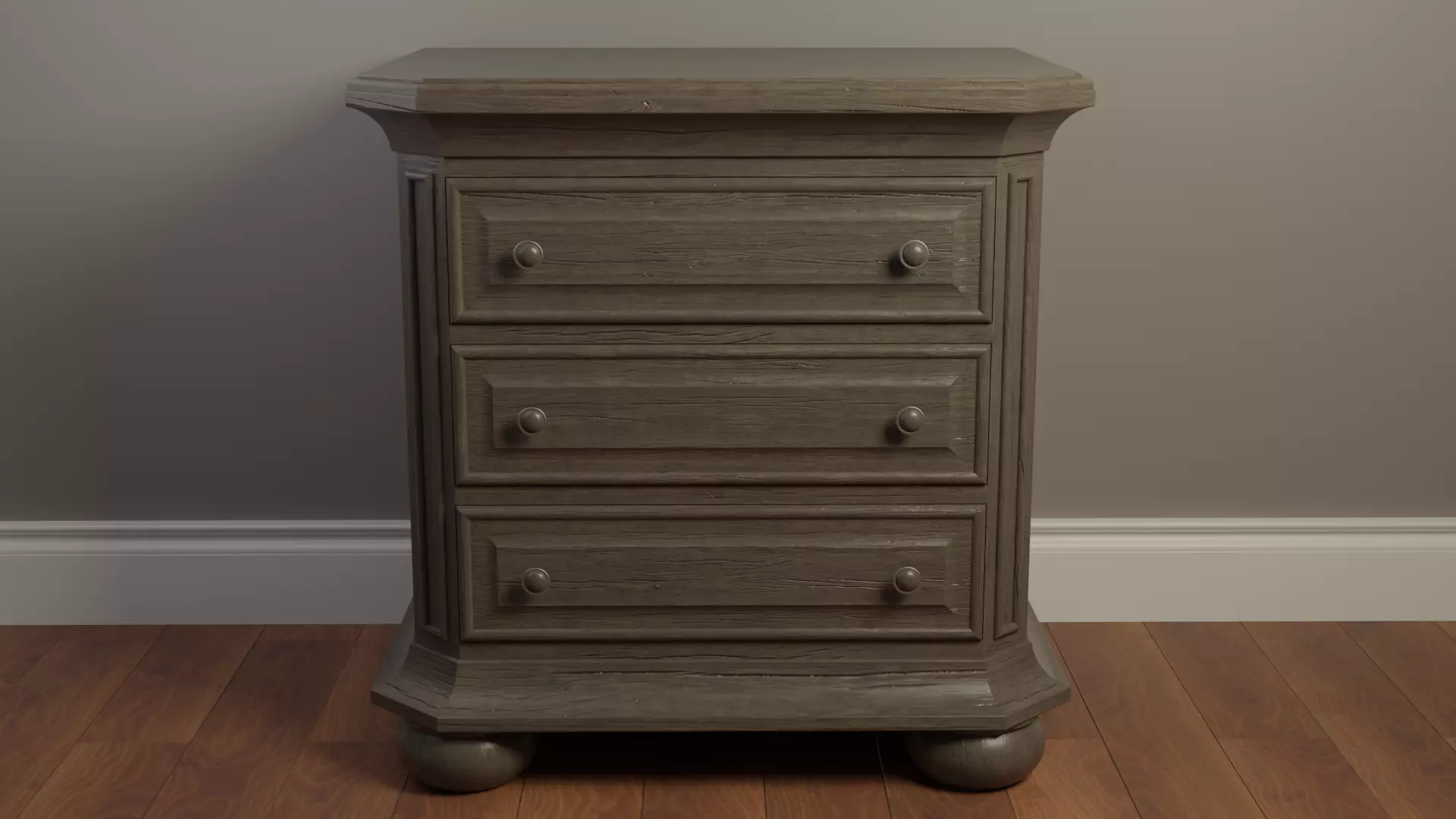 Rough Wood Nightstand Free 3D model
