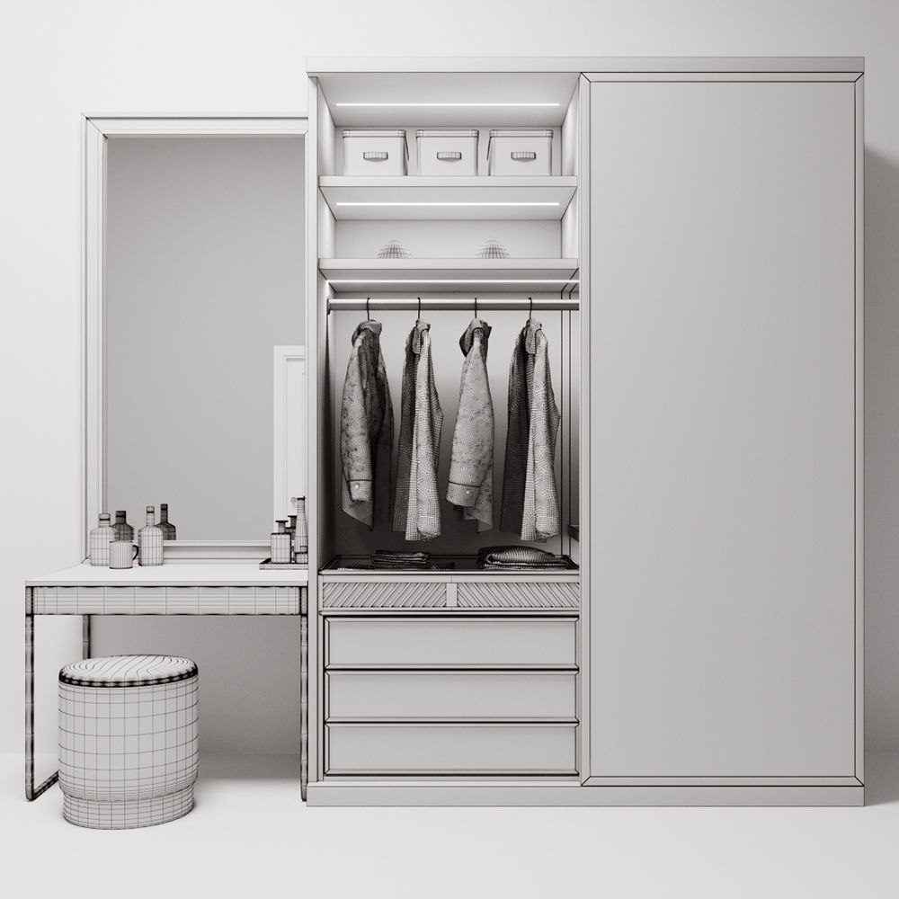 wardrobe dressing room 3D model_4