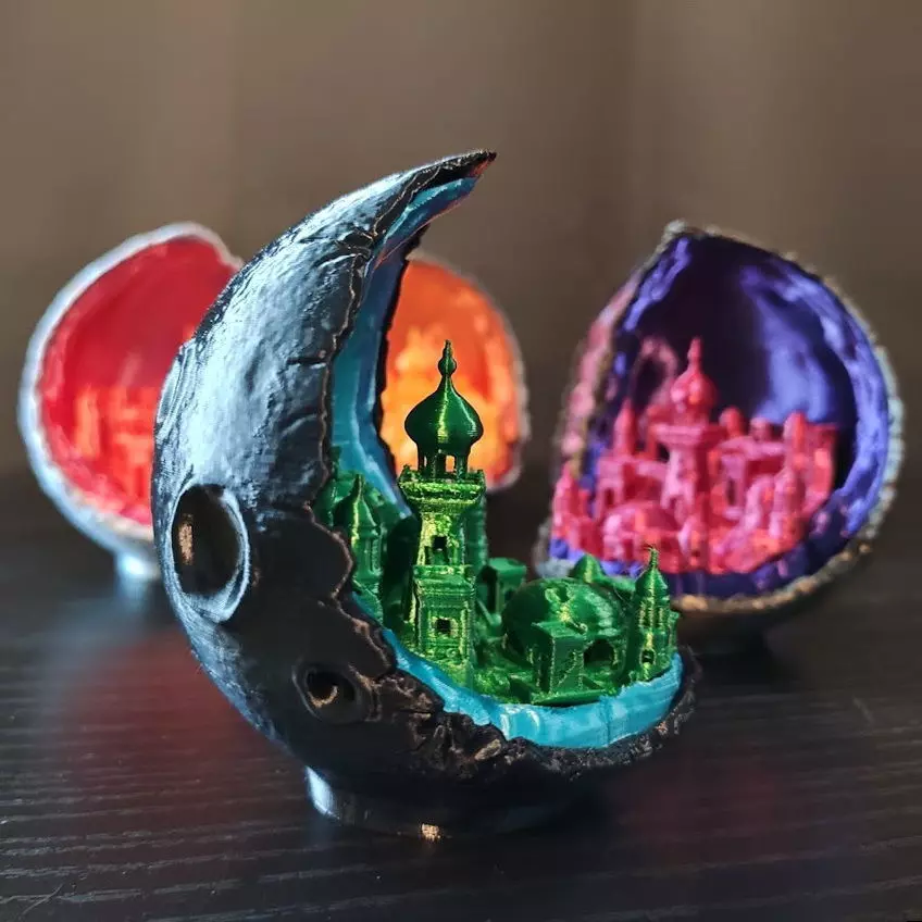 Moon City - multipart lamp edition 3D print model_0