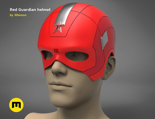 The Red Guardian helmet 3D print model