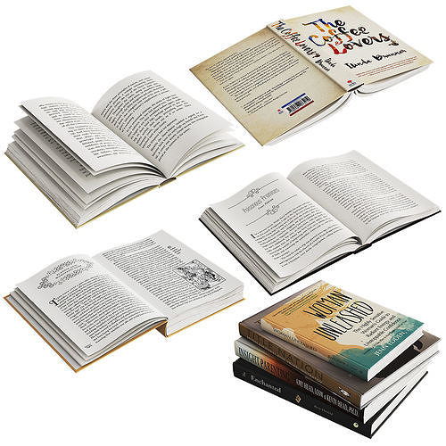 Open Books Set 3D model
