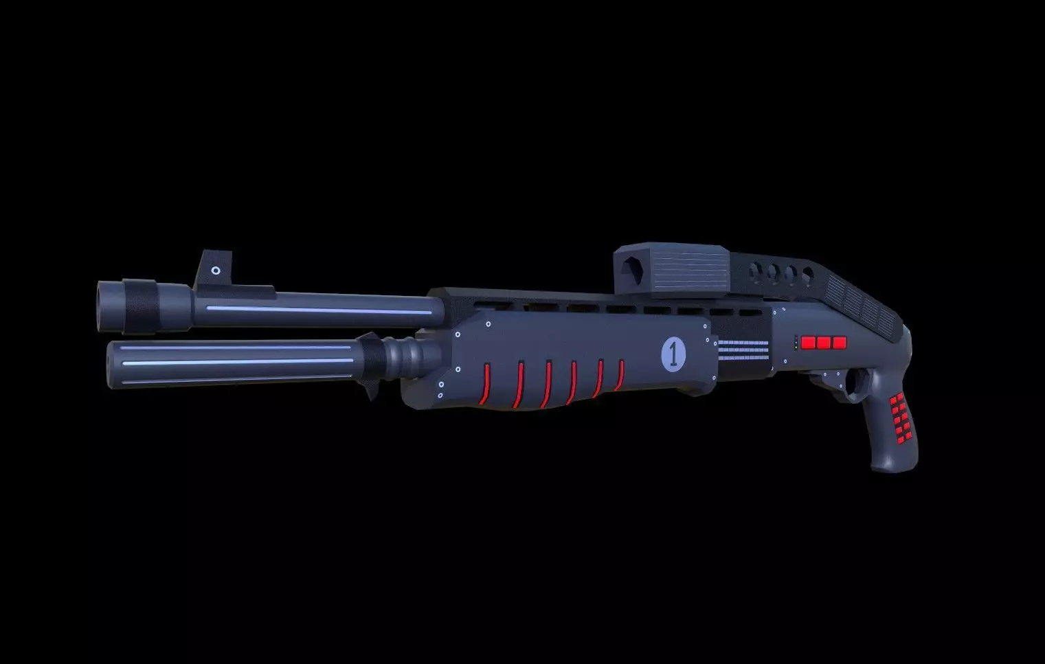 SPAS Weapon Low-poly 3D model Low-poly 3D model