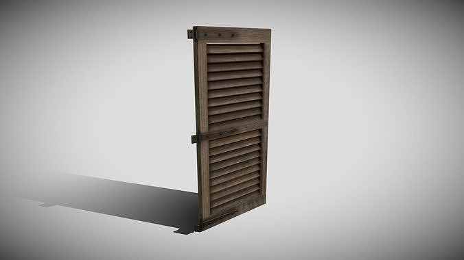 Medieval Shutter Window Low-poly 3D model