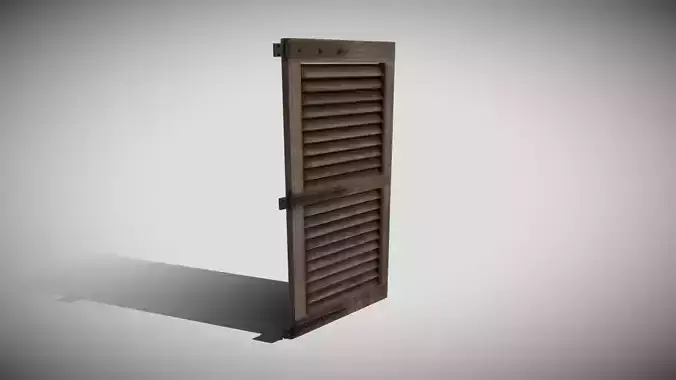 Medieval Shutter Window Low-poly 3D model