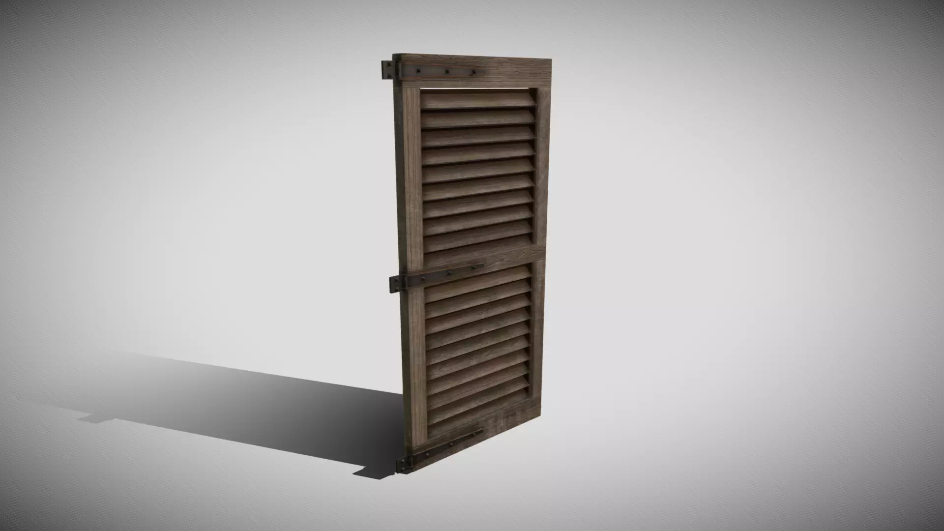 Medieval Shutter Window Low-poly 3D model_0