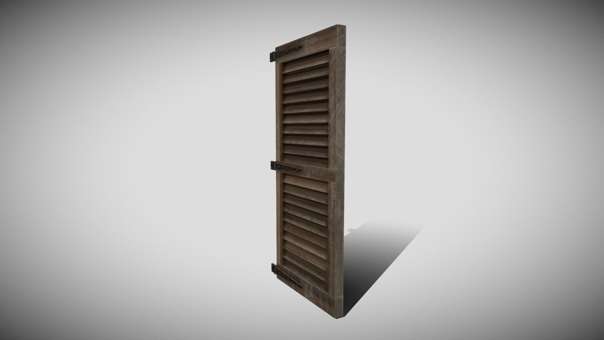 Medieval Shutter Window Low-poly 3D model_2