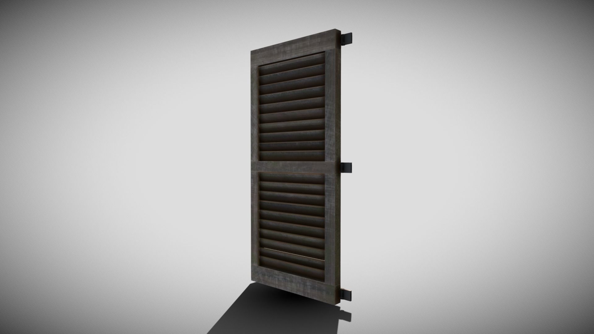 Medieval Shutter Window Low-poly 3D model_4