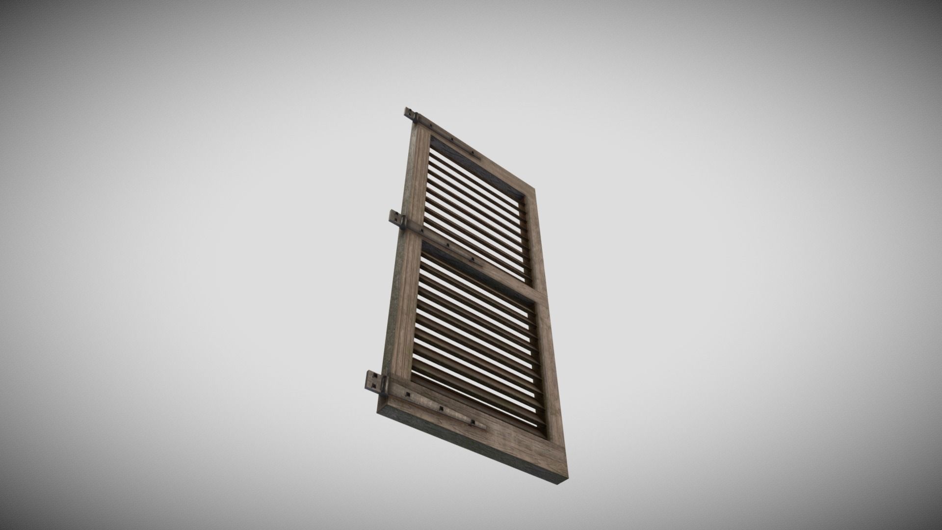 Medieval Shutter Window Low-poly 3D model_5