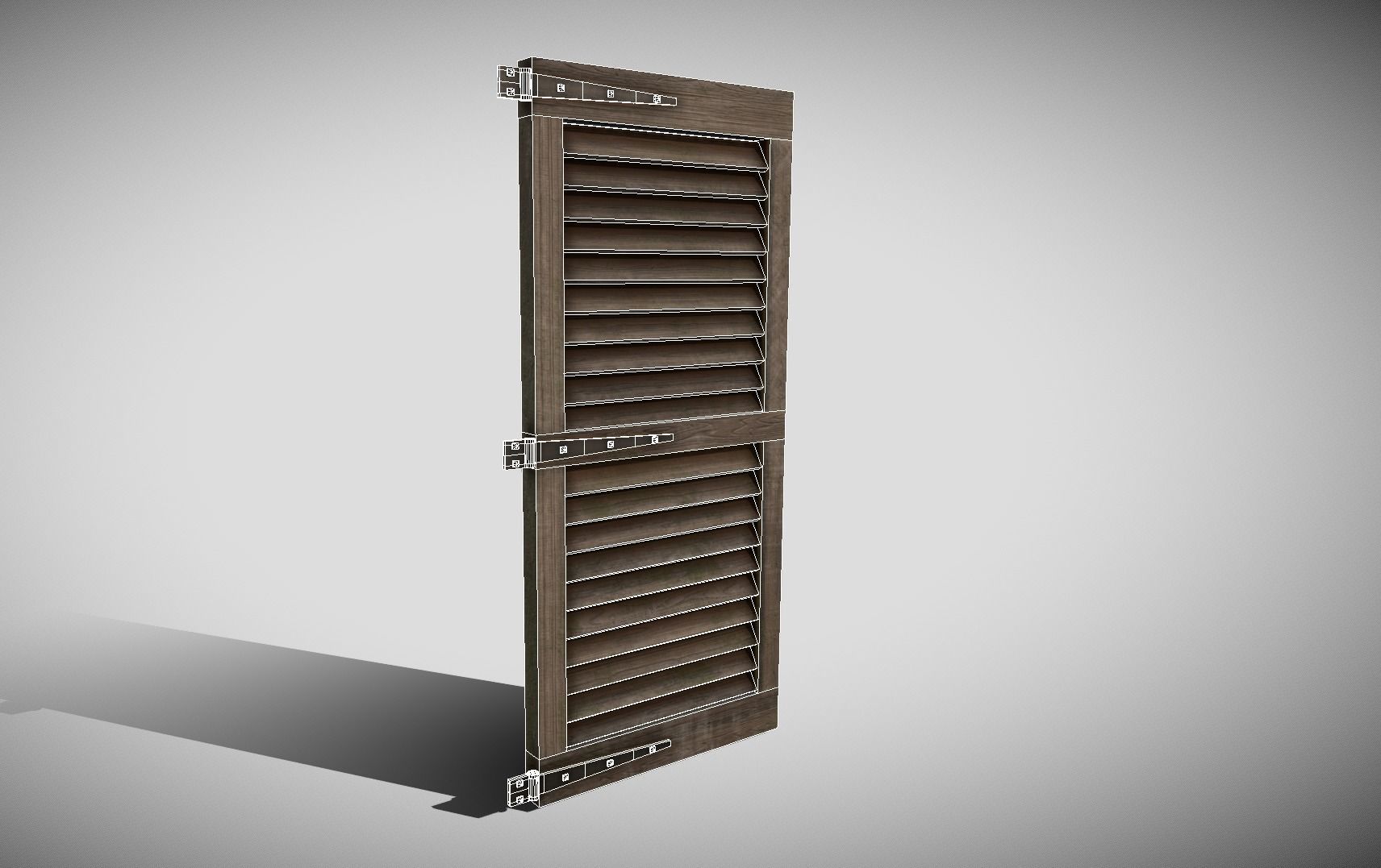 Medieval Shutter Window Low-poly 3D model_7