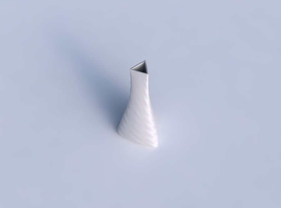 Vase grounded triangle with relaxed large twists 3D print model_1