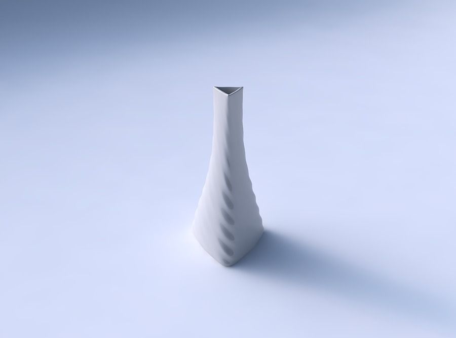 Vase grounded triangle with relaxed large twists 3D print model_3