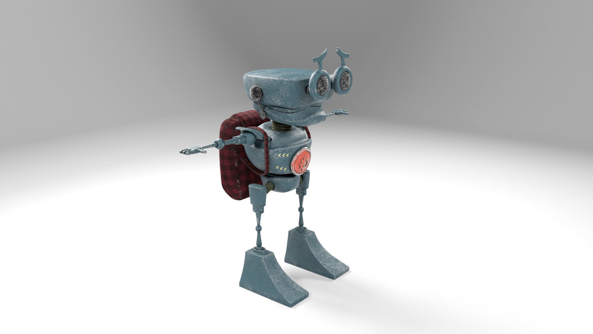 Frog robot Low-poly 3D model_1