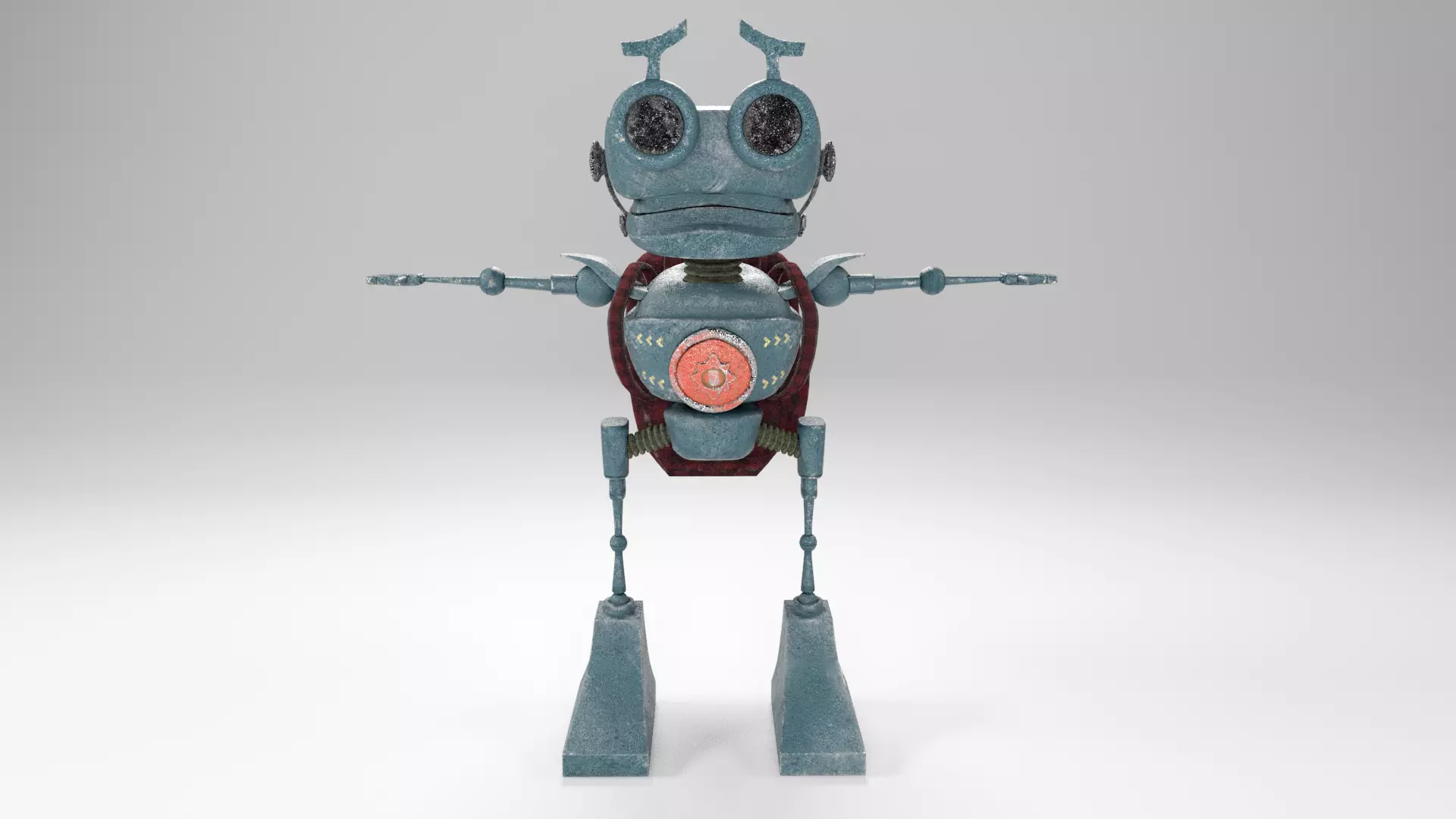 Frog robot Low-poly 3D model_0