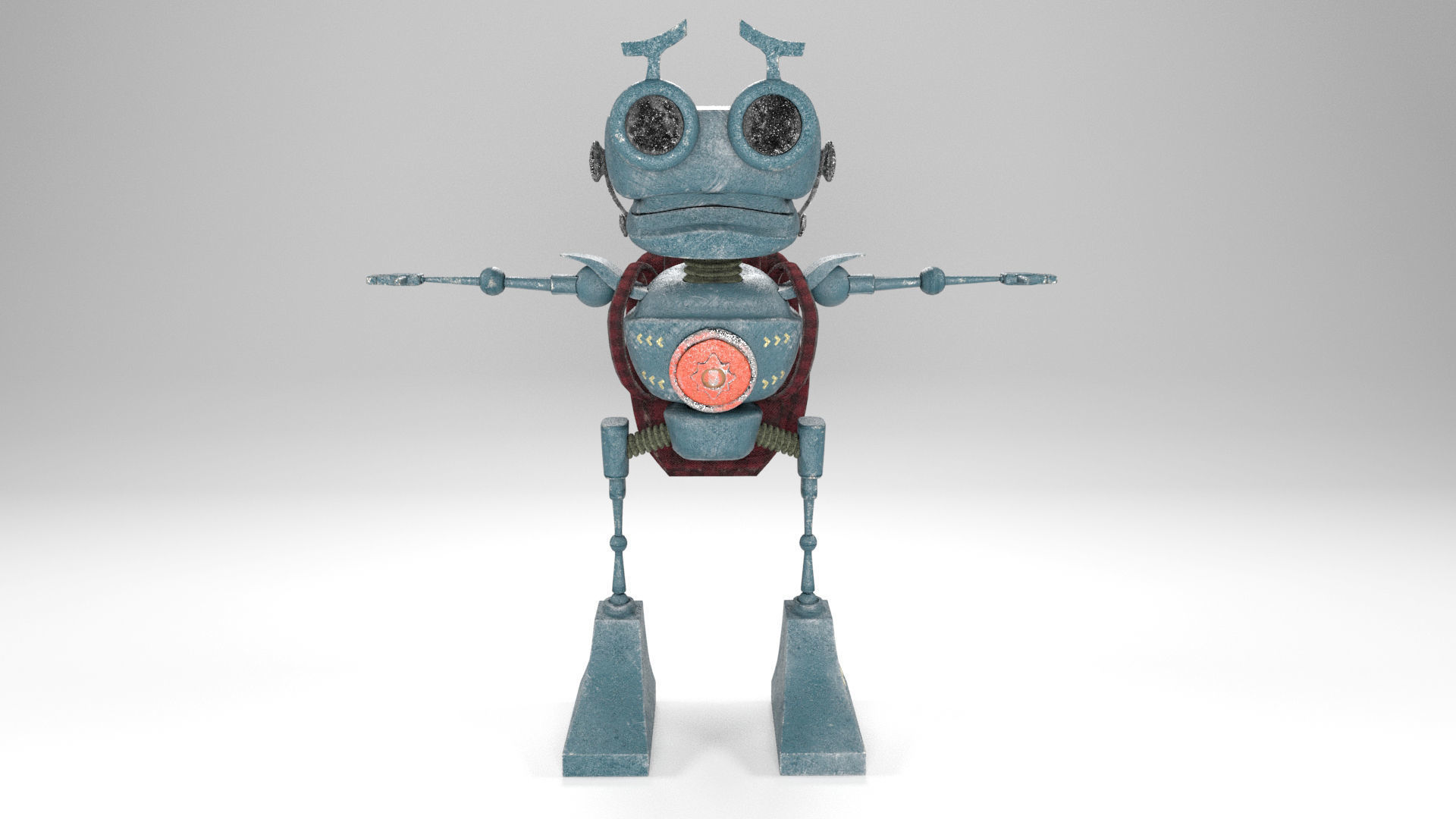 Frog robot Low-poly 3D model_3