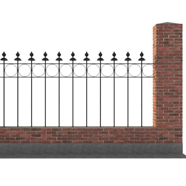 Gate and fence 3D model_4
