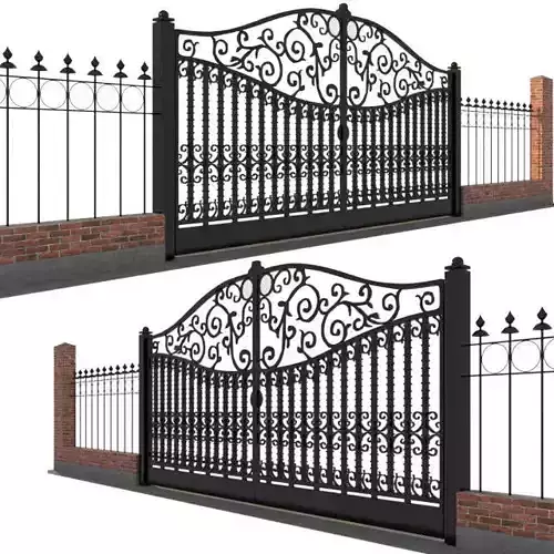 Gate and fence 3D model