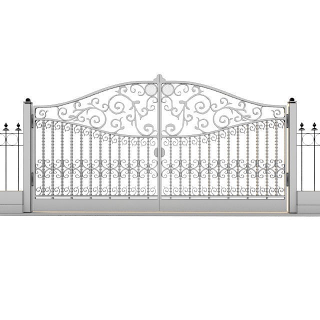 Gate and fence 3D model_3